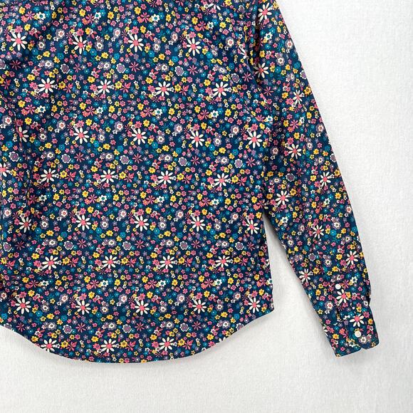 MOODS OF NORWAY Arne Vik Button Up Shirt Men M Blue Retro Floral Cotton Slim Fit - Picture 7 of 12